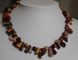 Neu: Mokkajaspis Mookait Jaspis Kette Collier Halskette