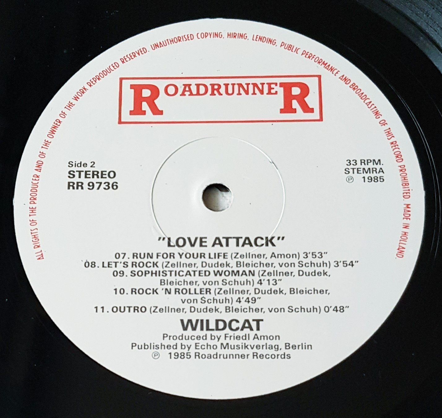 Dischi in vinile: Wildcat – Love Attack - LP - 1985 - First Press - Roadrunner – Usato da Uster venduto da Zardodel 5