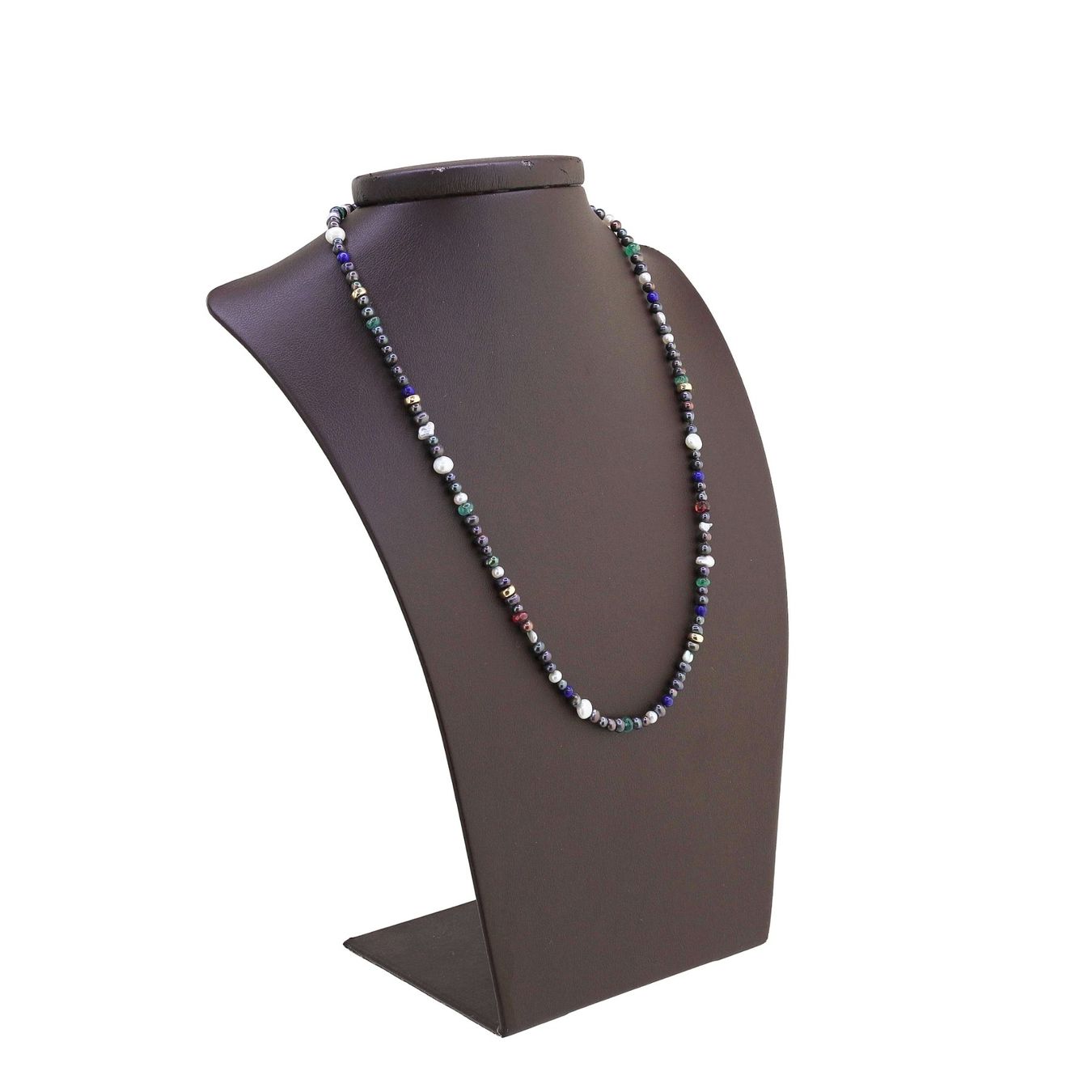 Catenine: Farbstein Perlen Halskette – Usato da Zürich venduto da Vintage-Jewellery