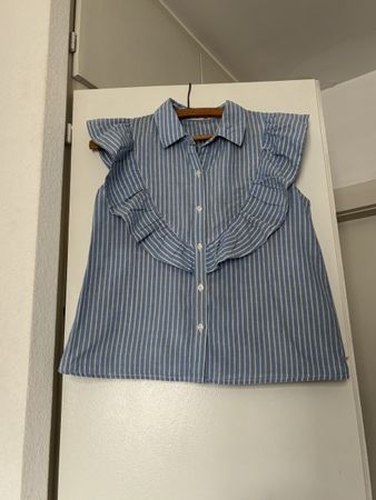 Chemise Mango rayée bleu taille S