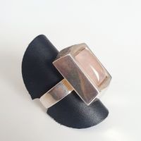 Silberring 830 mit einem Edelstein(Rosenquarz) gr. anpassbar