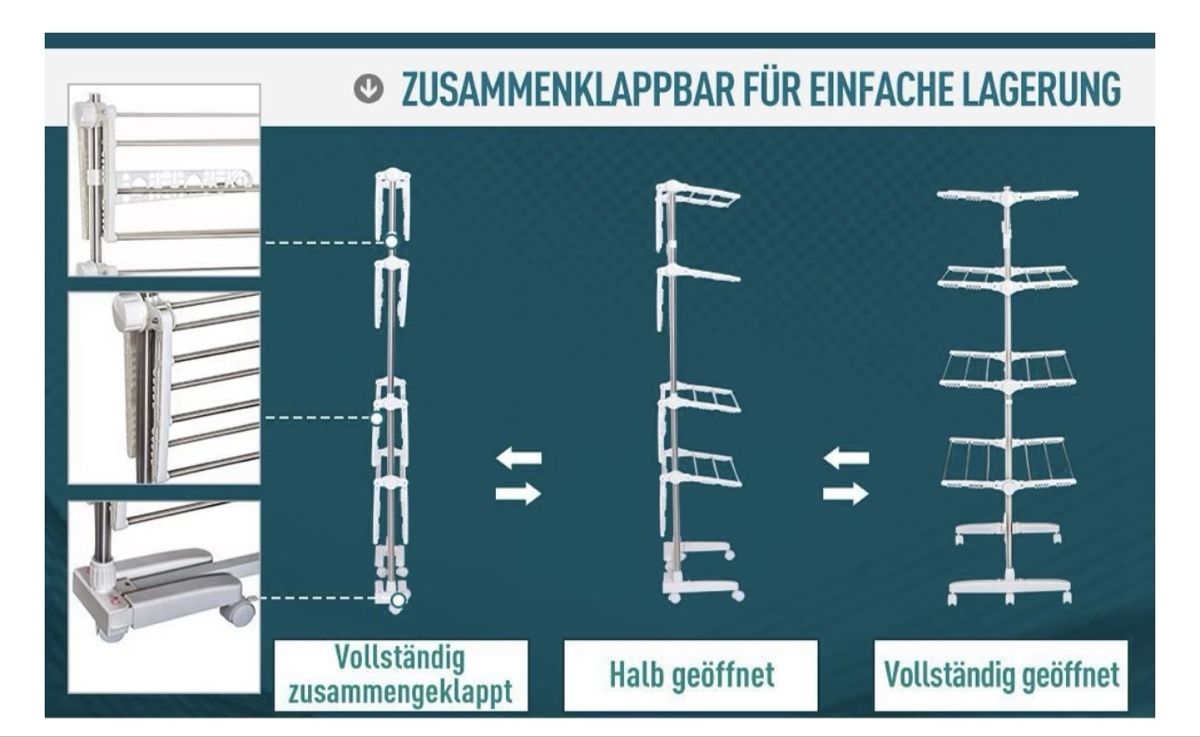 Wäscheständer: White Silver Clothing Rack – Neu (gemäss Beschreibung) aus Boll von stellabee 3
