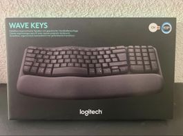 Logitech Clavier ordinateur Wave Keys ergonomique sans fil