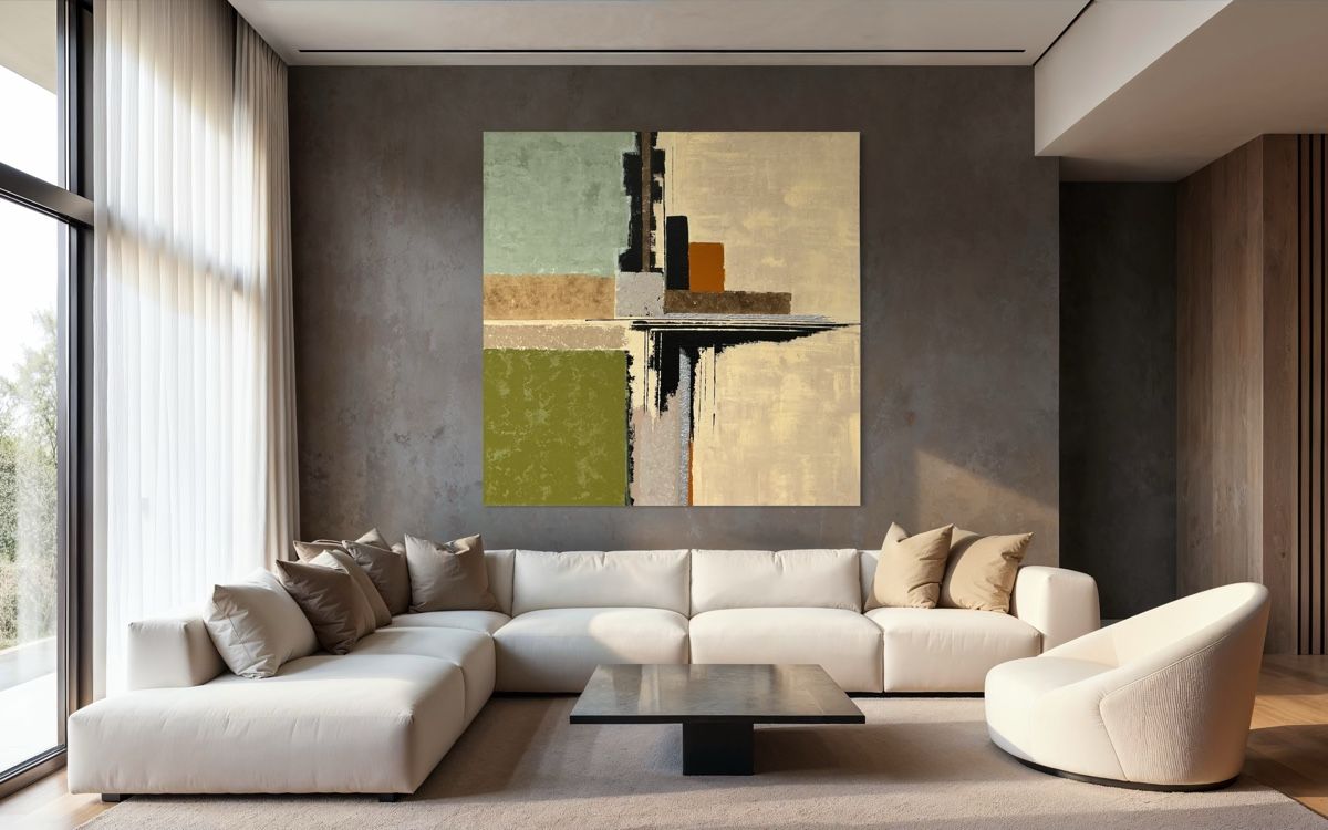 Dipinti: „Abstract Composition " XL Work in Earth Colors – Nuovo e nell'imballaggio originale da Uznach venduto da Spillmannkunst43 3