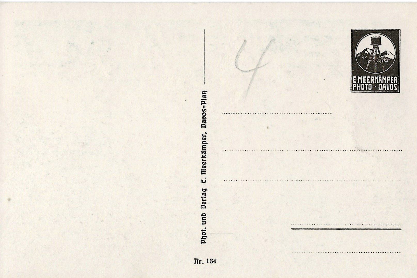 Cartoline postali: E. Meerkämper, Winterbild im Sertigtal – Usato da Frauenfeld venduto da Merk52 1