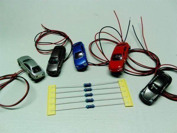 Modellini di ferrovie: 5 Autos mit LED-Beleuchtung Spur H0 12V – Nuovo (secondo la descrizione) da Luzern venduto da Salefactory 1
