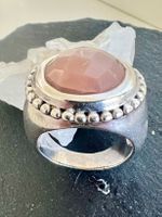 Rosa Andenopal im Silberkranz – Vintage Ring Silber 925 -G55