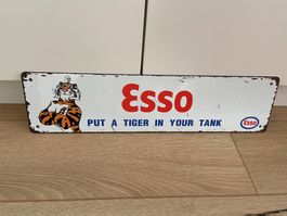 ESSO Vintage Schild Blech 40 x 10 cm NEU !