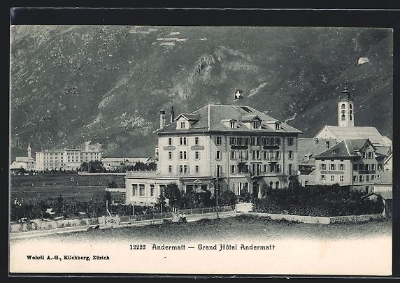 Cartoline postali: AK Andermatt, Grand Hotel Andermatt – Usato da Berlin venduto da bartko-reher