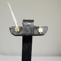 Echt 18K Gold - Kleeblatt Ohrstecker
