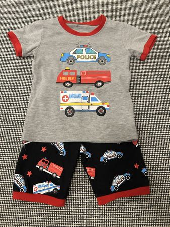 Pyjamas Set Boys Emergency Vehicles Print Size 128