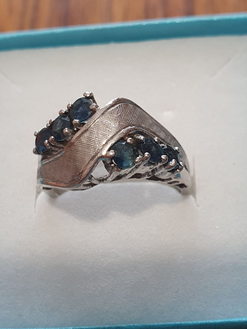 Anelli: Stilvoller 1970/80er 925er Silber Saphir-Ring – Usato da Wohlen AG venduto da palmsprings