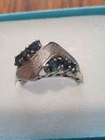Stilvoller 1970/80er 925er Silber Saphir-Ring