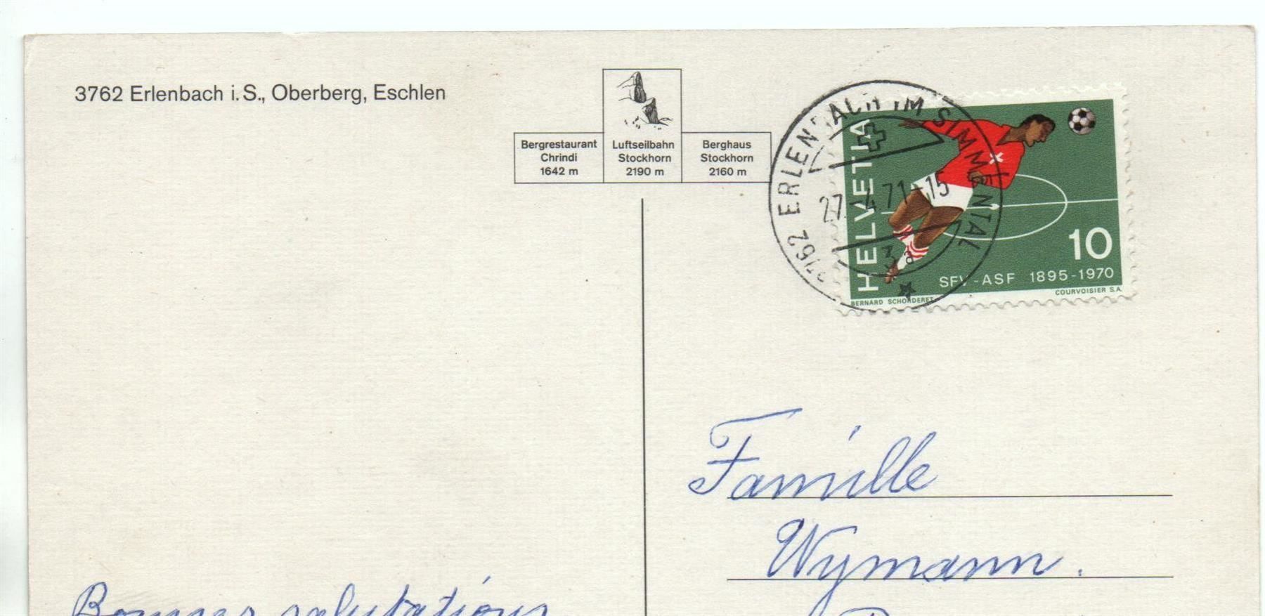 Ansichtskarten: ERLENBACH i.S. Oberberg - Eschlen - Luftseilbahn – Gebraucht aus Jona von philajona 1