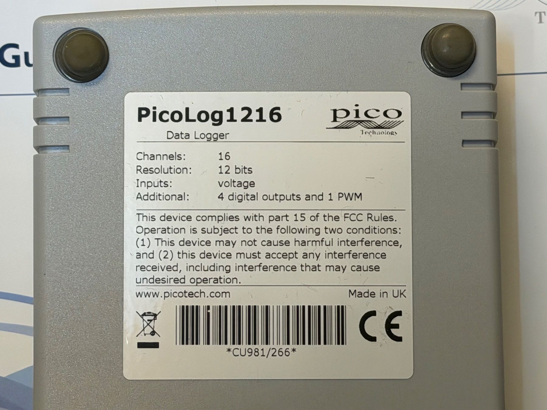 Misurare: PicoLog1216 Datenlogger – Nuovo (secondo la descrizione) da Untersiggenthal venduto da untersigg 3