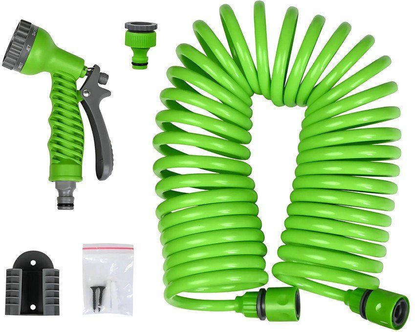 Rohre & Schläuche: Gartenschlauch Spirale mit Sprühdüse 10 m – Neu und originalverpackt aus St. Gallen von