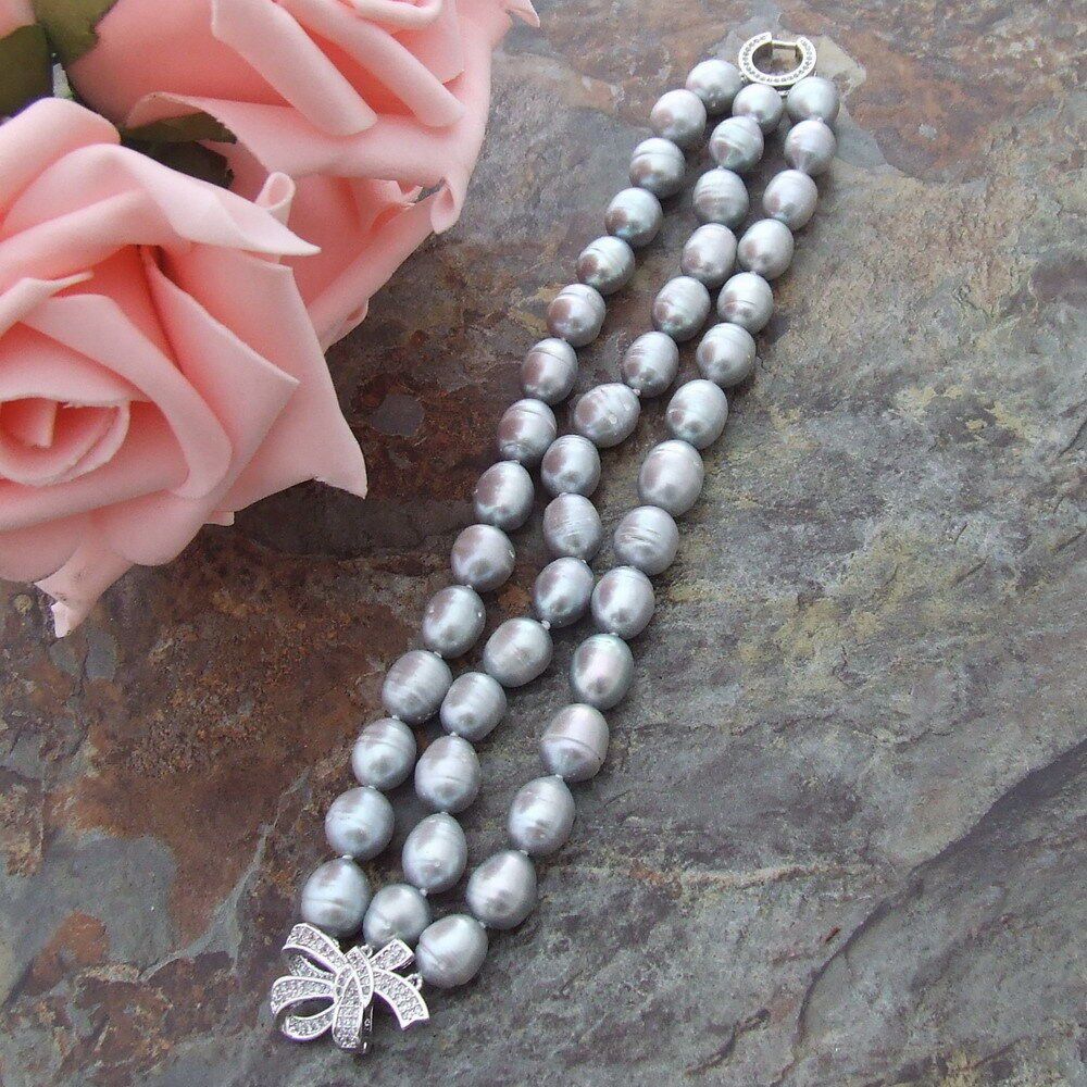 Bracciali & Braccialetti: Grau Lua Perlen Armband Echt 1.2 cm Bracelet Perle Vrai – Nuovo (secondo la descrizione) da Prilly venduto da ilyria73 5