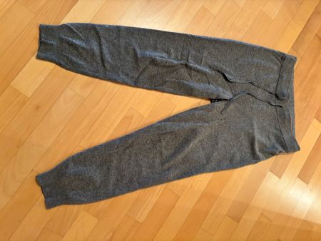 Cashmere Hose grau mit Bündchen