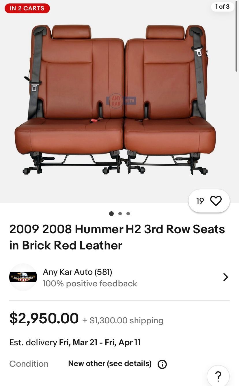 Hummer Tutti pezzi di ricambio auto: Troisième rangée sièges HUMMER H2 2007 à 2009 – Usato da Val-d'Illiez venduto da LuckLuc 6