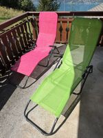 2 Stück Liegestühle ( zusammenklappbar) Farbe Pink und Grün