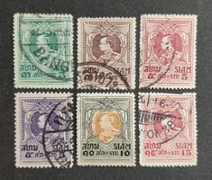 Siam 1920-26, King Vajiravudh, LoT gestempelt