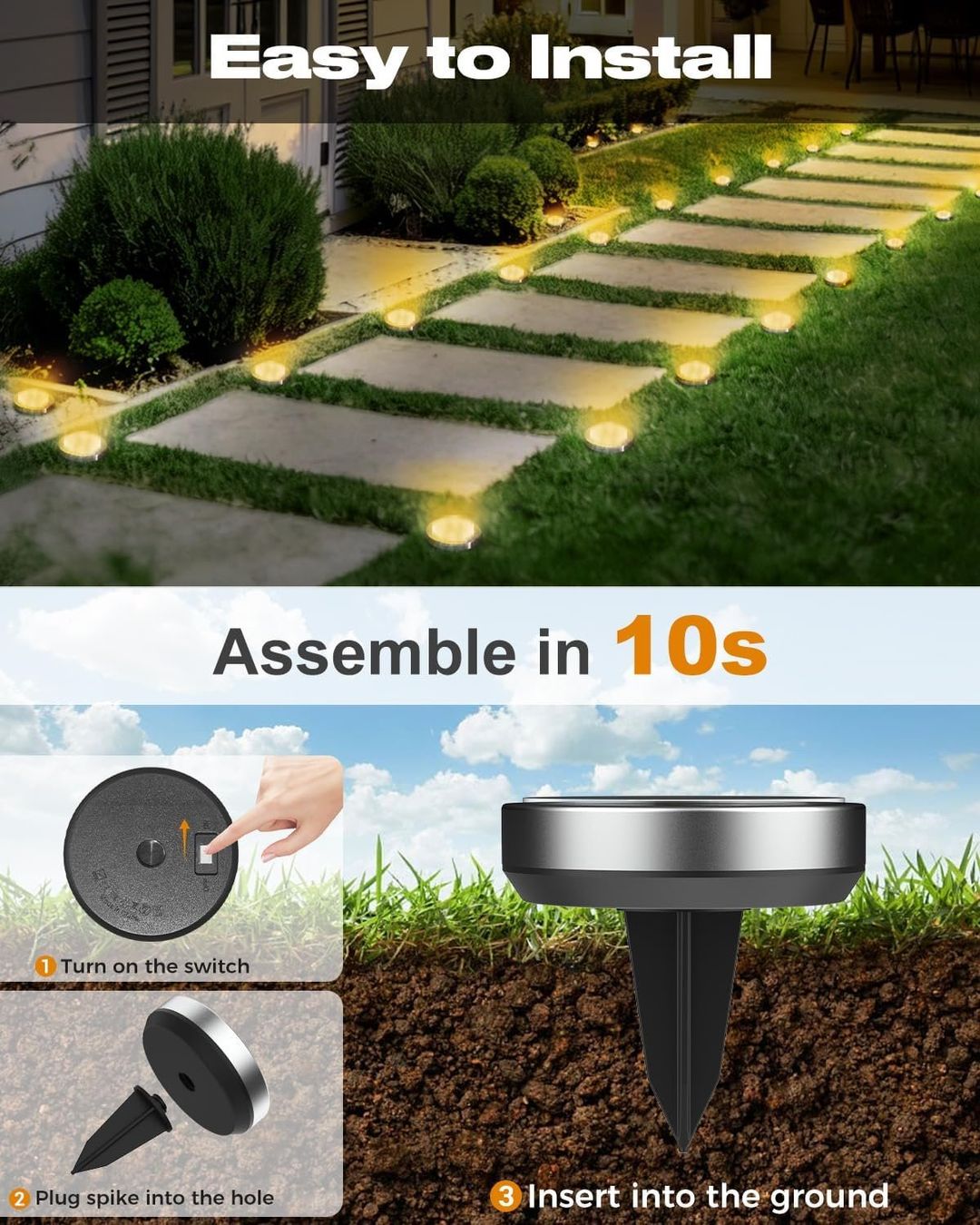 Lampade: 10x Solar Bodenleuchten Aussen mit 8 LED – Nuovo e nell'imballaggio originale da Nuglar venduto da SmartLiving24 3