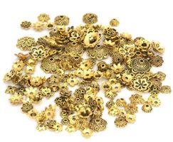 150 Stück goldfarbene End-Caps, Spacer Bead Caps 4-15mm