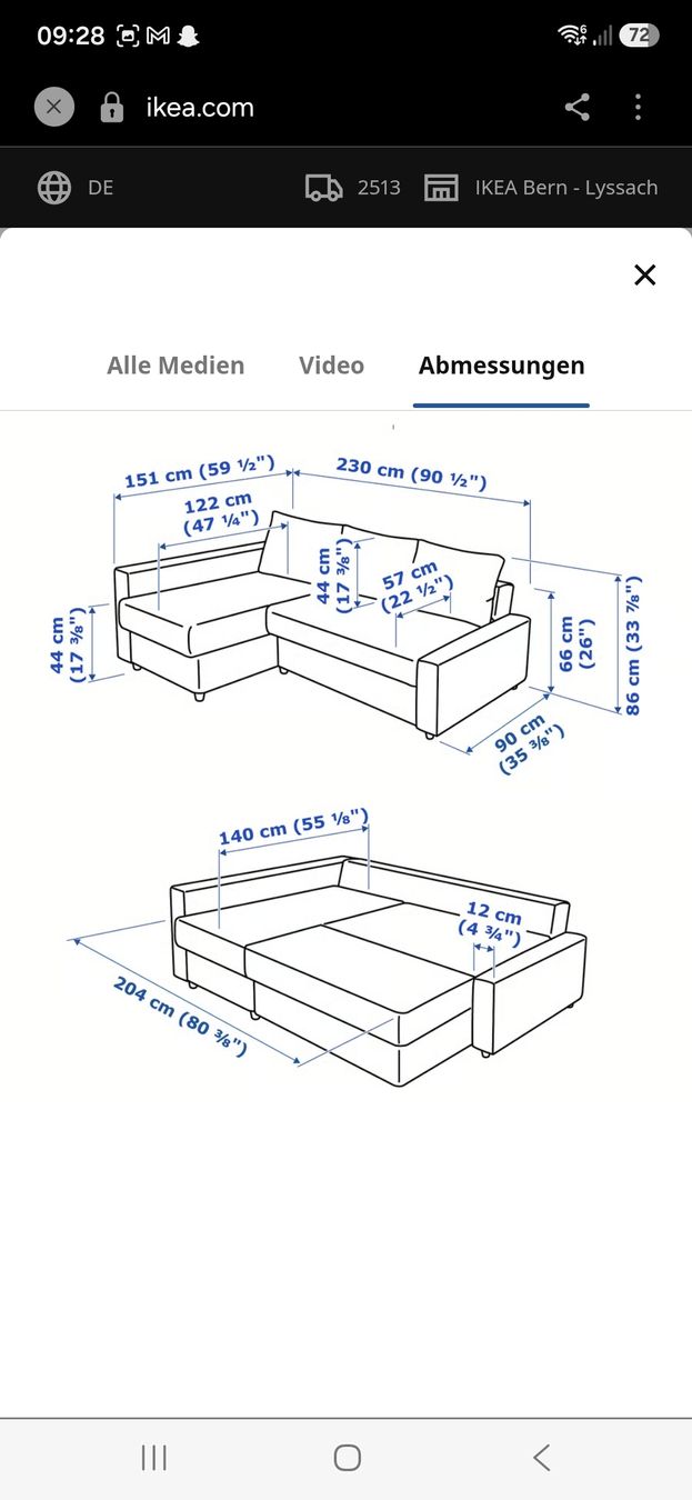 Ikea Divani: Eckbettsofa IKEA Friheten dunkelgrau – Usato da Gurbrü venduto da luk_2pmg 2