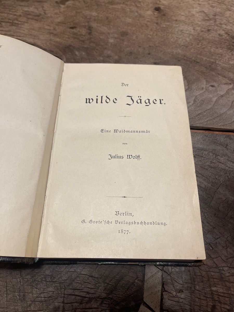 Bücher: Antikes Buch "Der wilde Jäger" von Julius Wolff, 1877 – Gebraucht aus Zuoz von Grr1974 3