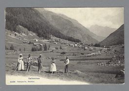 1918, VALLORCINES, FENAISON, *, JOLIE VUE ANIMÉE
