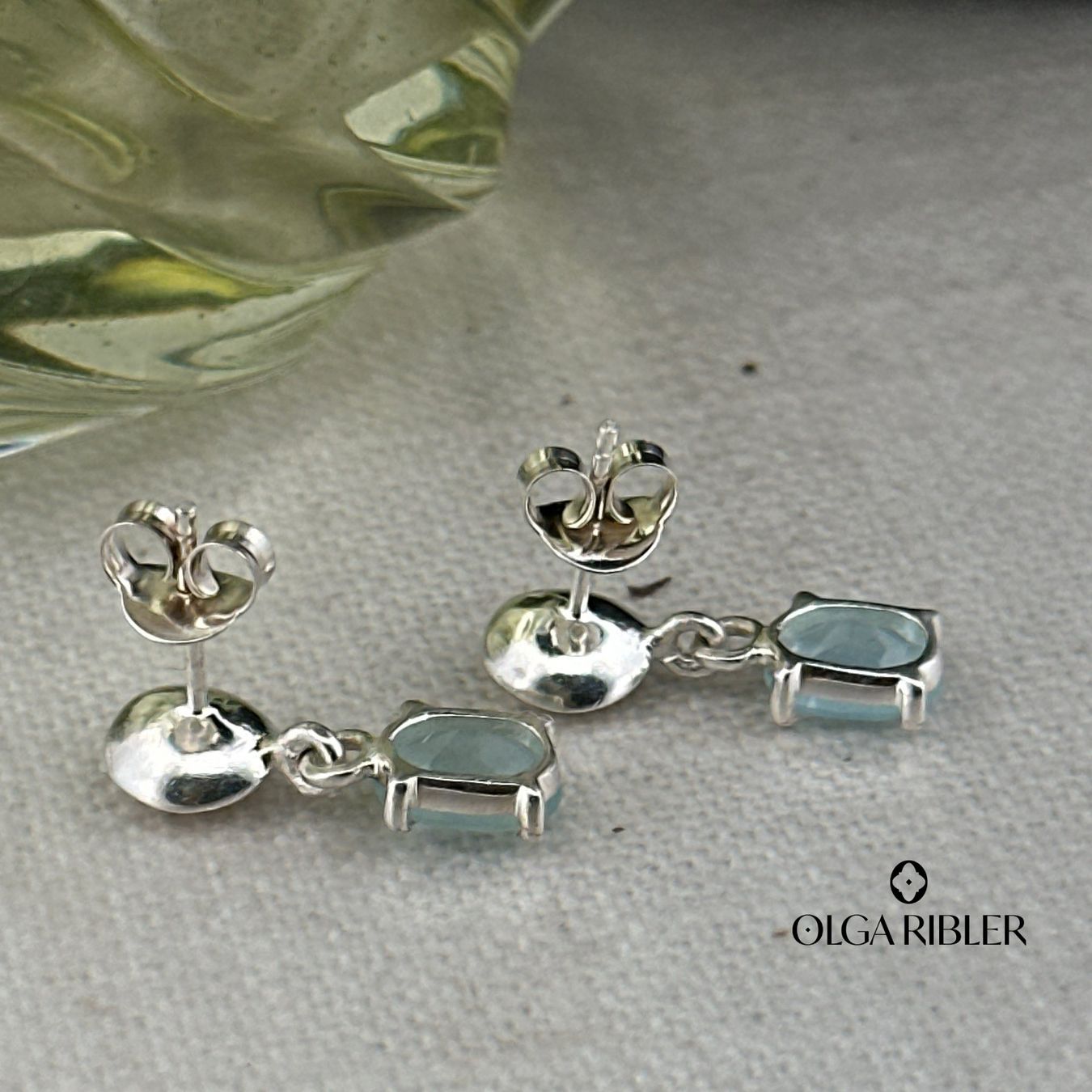 Olga Ribler Orecchini pendenti & Orecchini a lobo: Ohrstecker mit Aquamarin, Silber 925 – Nuovo (secondo la descrizione) da Luzern venduto da Schmuckoutlet 2