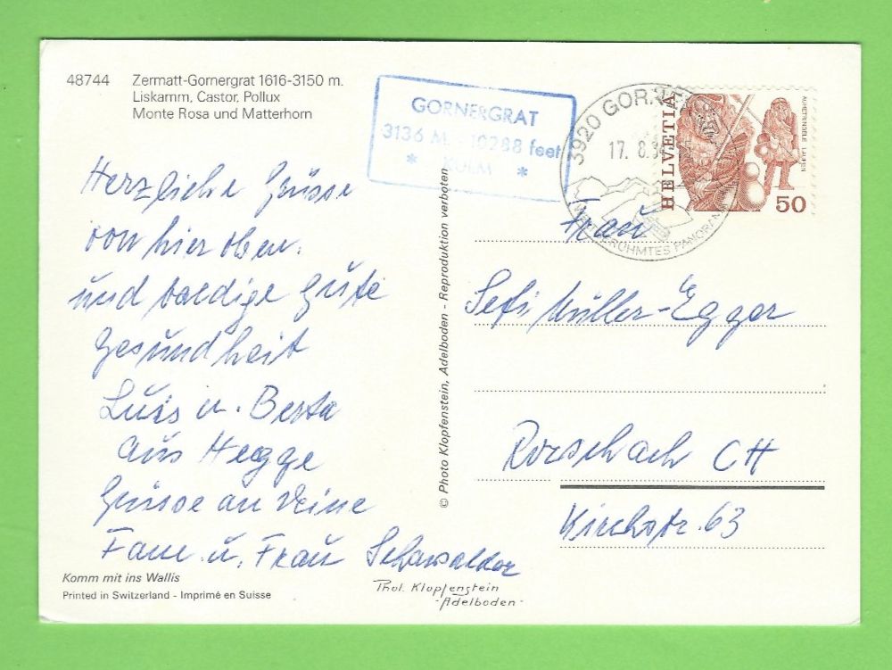 Cartoline postali: Gornergratbahn – Usato da Zürich venduto da t24_de 1