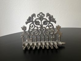Antique Hanukkah Menorah Bronze