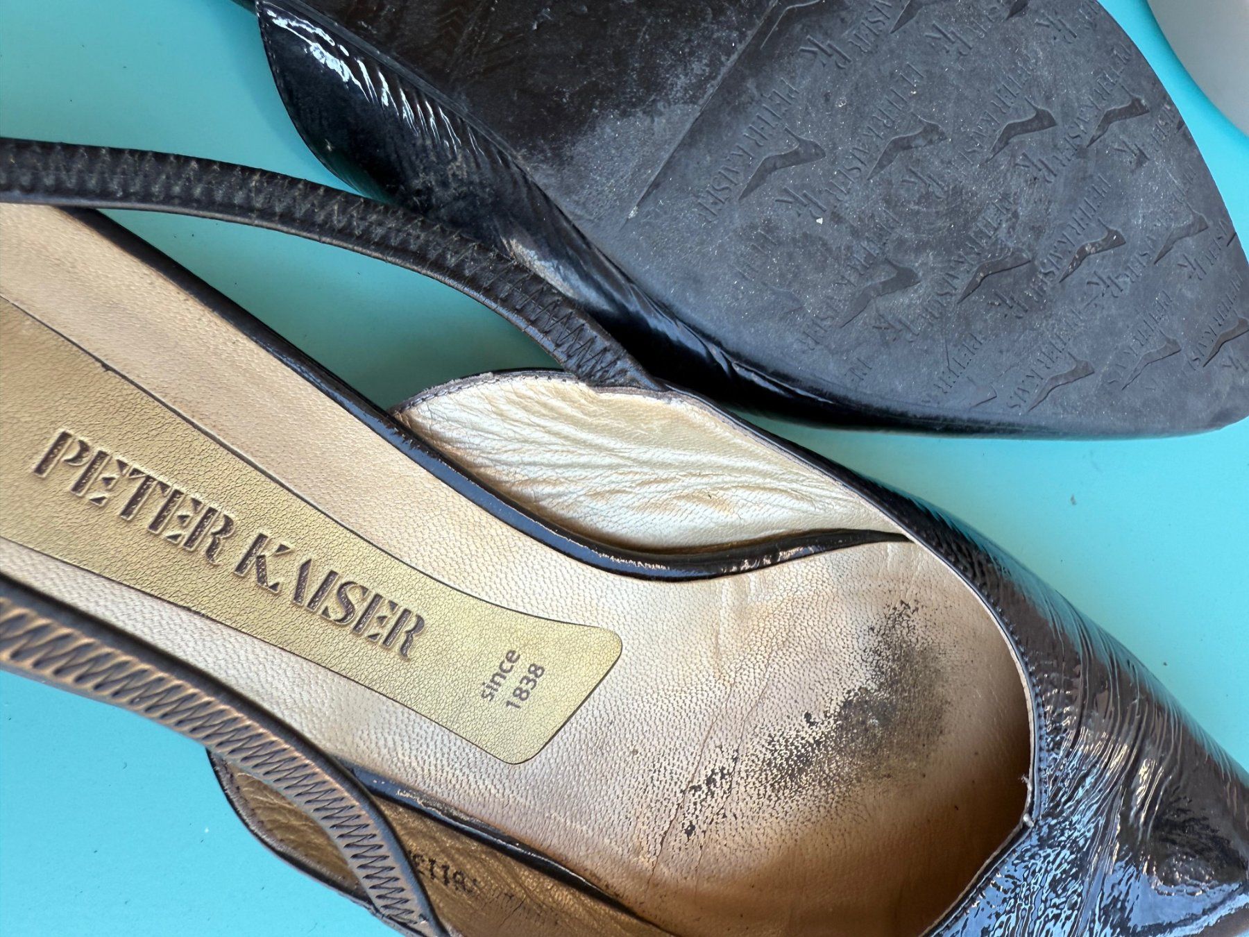 Kaiser Scarpe da donna: Peter Kaiser Lack Slingpumps Schwarz Gr. 7,5 elegant – Usato da Baden venduto da cocteau13 3