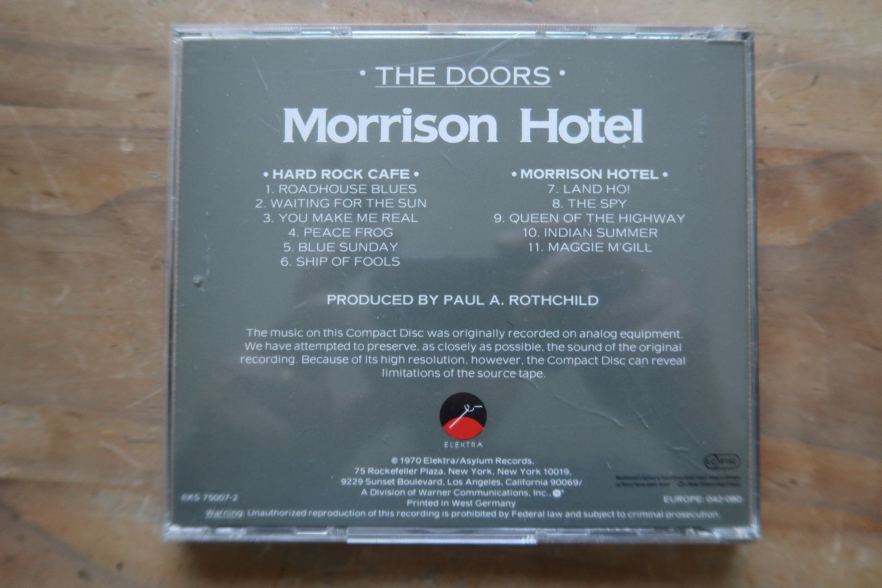 CD: THE DOORS - MORRISON HOTEL - CD – Usato da Basel venduto da Patiscat 1