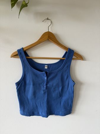 Débardeur bleu côtelé Uniqlo taille M