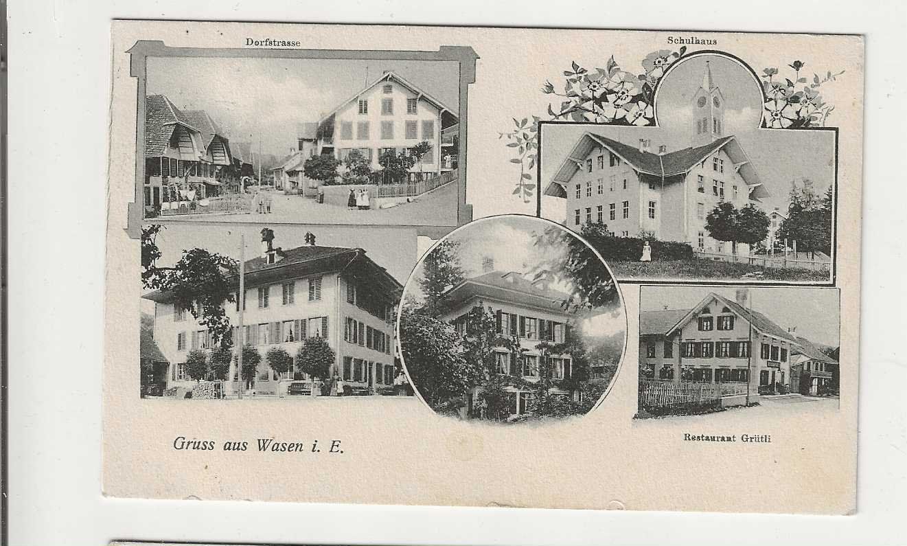 Cartoline postali: Wasen i.E., 1913 – Usato da Spiez venduto da Niesen20