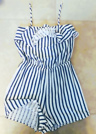 VILA maritimer Jumpsuit blau weiss gefüttert butterweich 36