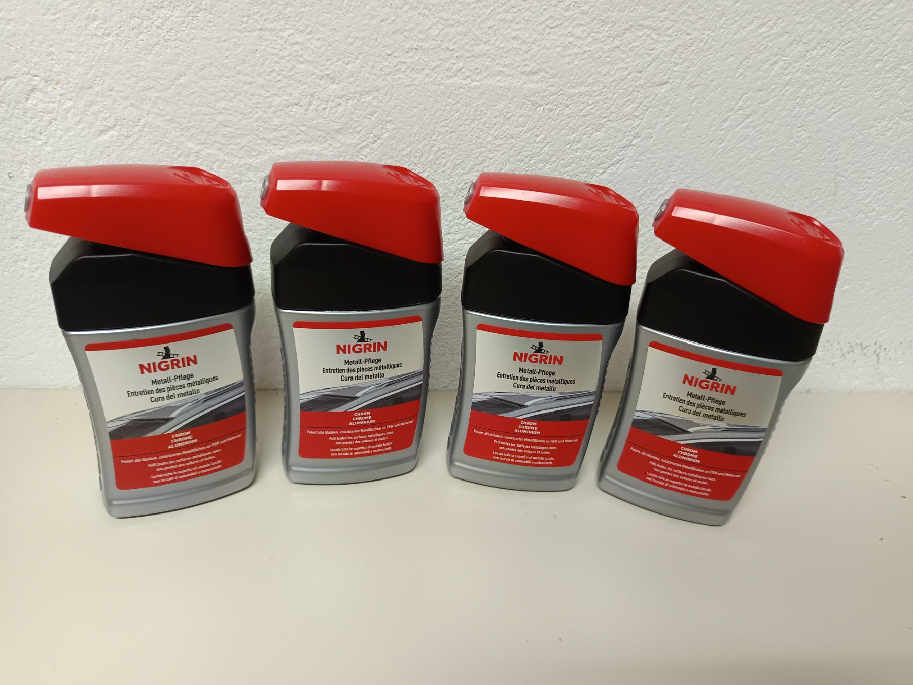 Pflegeprodukte: 4 x Metall-Pflege Nigrin à 300ml – Neu und originalverpackt aus Rüthi (Rheintal) von Balty
