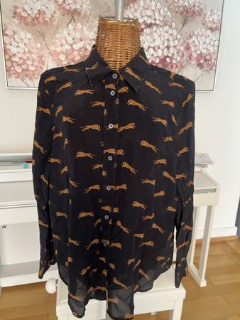 Seidenbluse, Monoprix, Leopardmuster, 42