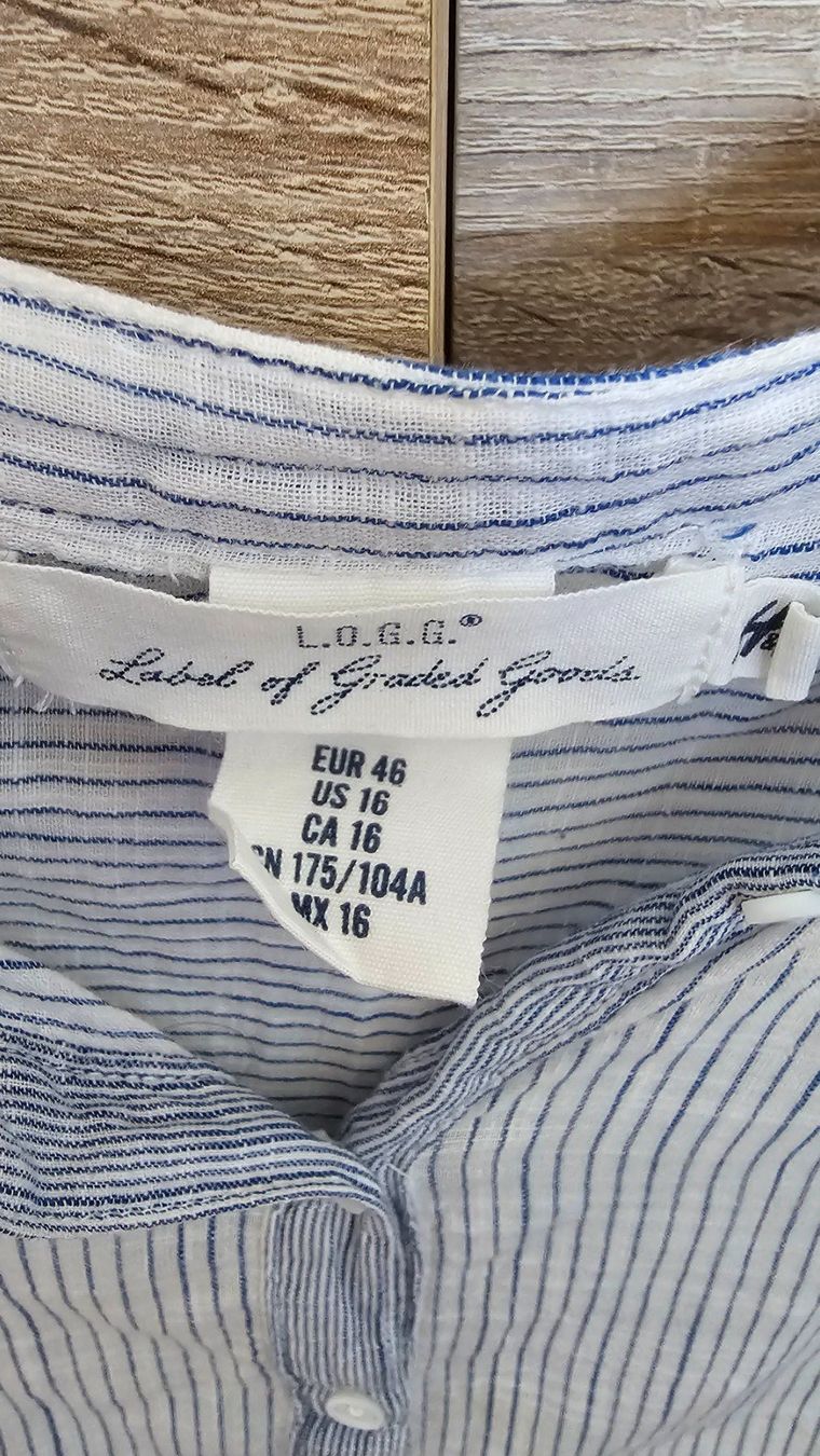 H&M Camicette: H&M L.O.G.G. Bluse Grösse 46 Weiss Blau Gestreift – Usato da Sirnach venduto da windrad65 1