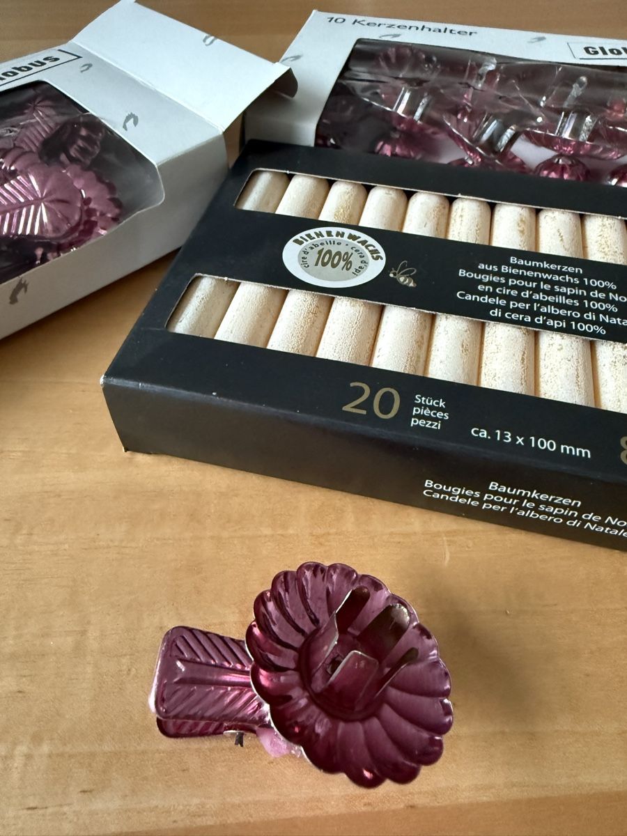 Portacandele: Adventszeit: Baumkerzenhalter rosa + Baumkerzen – Usato da Mettmenstetten venduto da _4_YOU_ 1