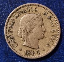 5 RAPPEN JAHR 1884 - SCHWEIZ