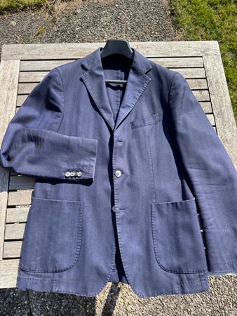 Windsor Jacket / Sakko, blauer Fischgrat, sehr leicht, Gr.48