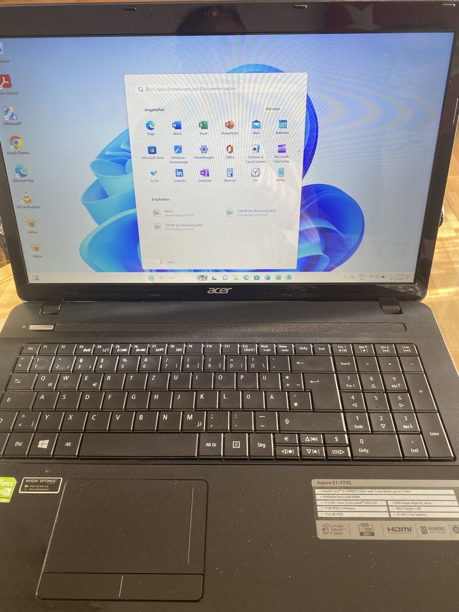 Acer Notebooks: Acer Aspire E1-772G, Intel Core i5, 8GB RAM, Windows 11! – Gebraucht aus Hinwil von Unternehmer