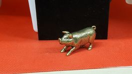 Glücksschwein Messing Deko-Schwein Glücksbringer Tierli
