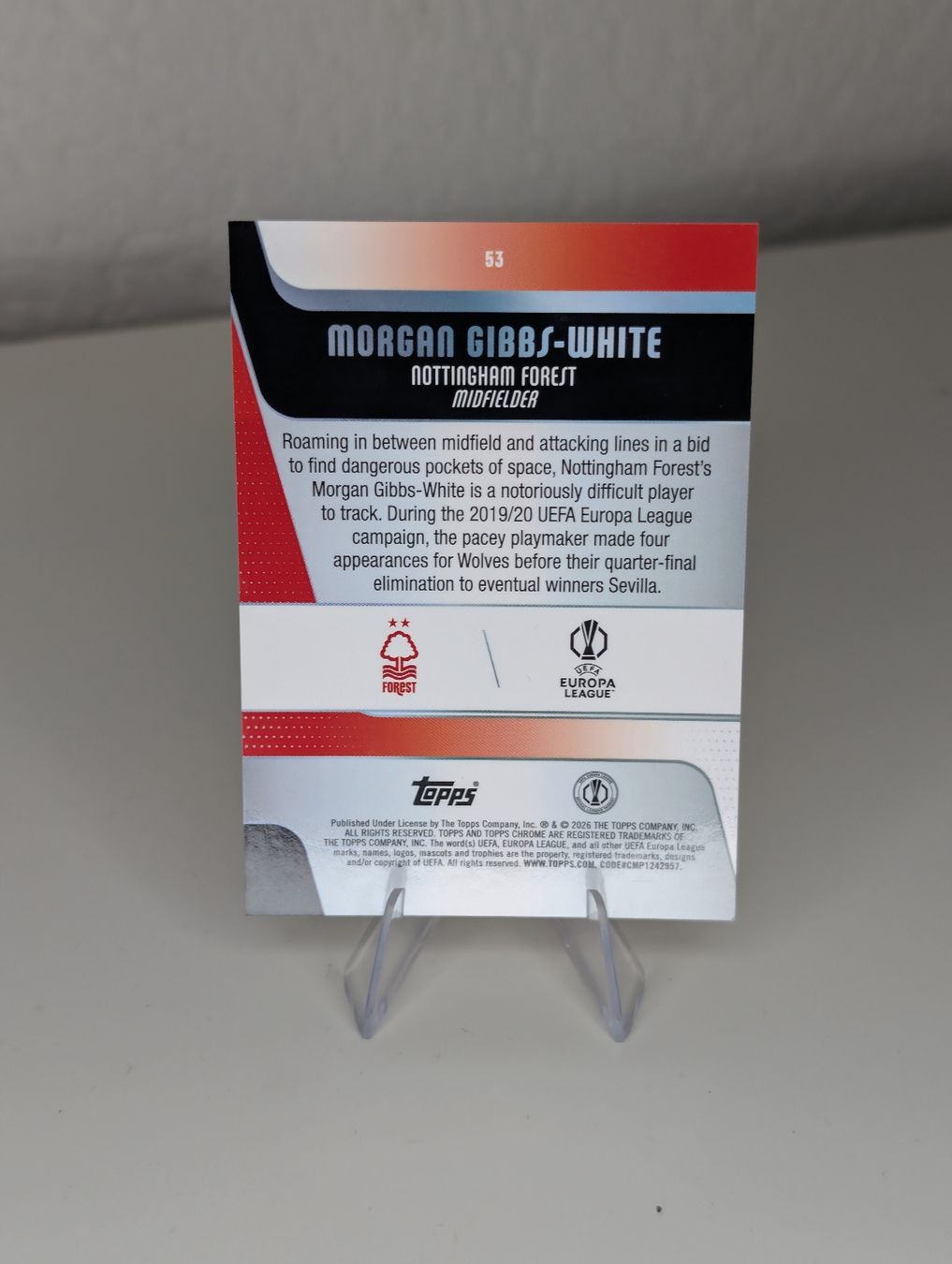 Topps Carte collezionabili: Morgan Gibbs - White Nottingham Forest Topps Chrome – Nuovo (secondo la descrizione) da Hunzenschwil venduto da BRPCards 1