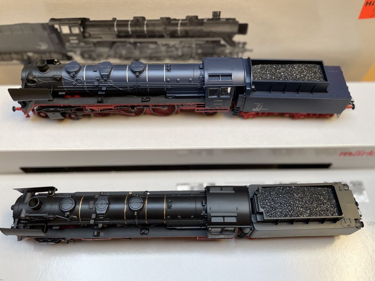 Märklin Modellini di ferrovie: Märklin 37955 Set mit 2 Dampflokomotiven DB digital – Usato da Rickenbach ZH venduto da u2540 4