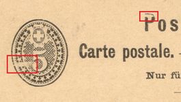 5 Rp. Ganzsachen-Postkarte mit ABART v. BASEL nach ARLESHEIM
