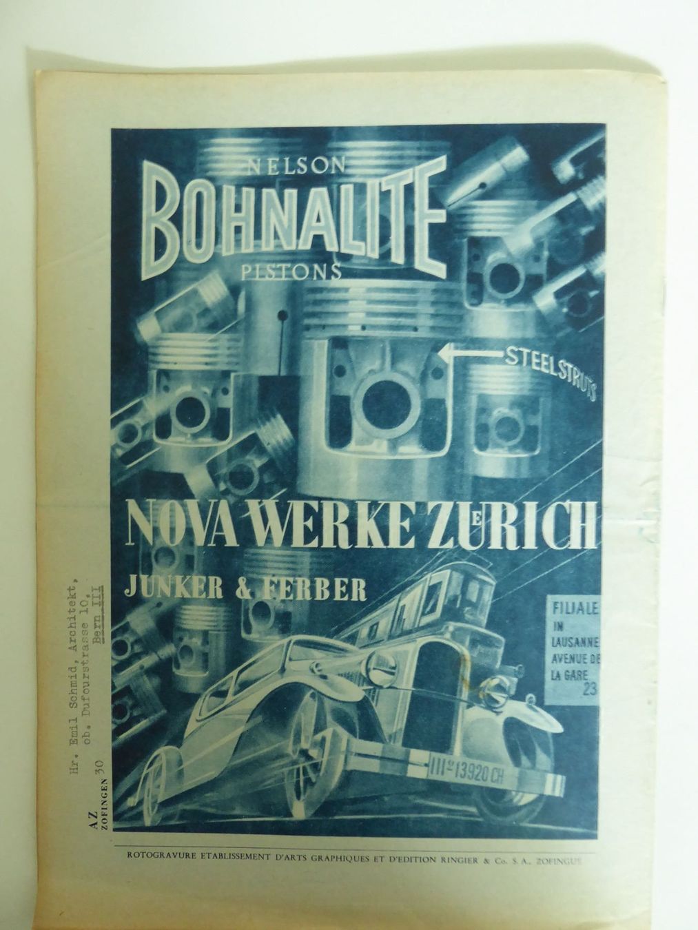 Zeitschriften & Magazine: 1933 Zeitschrift vom T. C. S. – Gebraucht aus Zürich von Chaeffeler 6